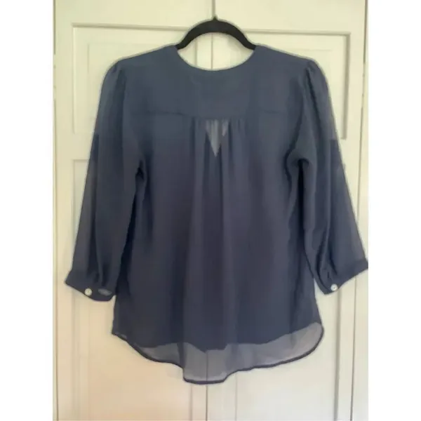 H&M navy pleat front blouse - Image 5