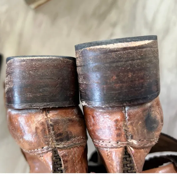 Freebird Breck Brown Leather Metal Star Braided Strap Western Cowboy Boot - Image 4