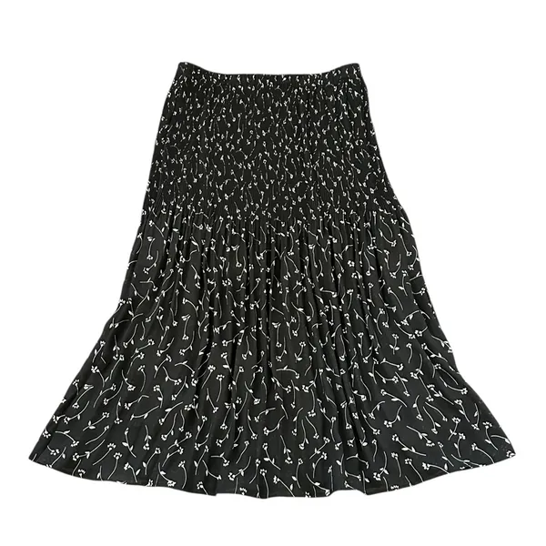 VTG Bobbie Bee Crinkle Pleated Midi Skirt Floral Whimsigoth Fairy Grunge Boho - Image 2