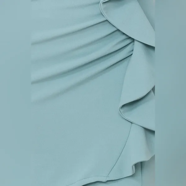 NEW!!‎ Hello Molly Backstage Pass Mini Dress One Shoulder Sage Ruffle Detail - Image 12