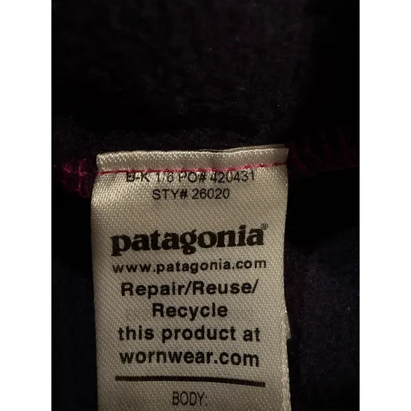 Patagonia Synchilla Snap T Pullover Pink Navy Womens M Fleece 26020 - Image 10