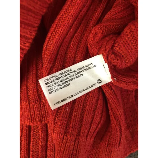Wild Fable Red Ribbed V-Neck Sweater Long Sleeve Knit Top Large NEW - Image 5