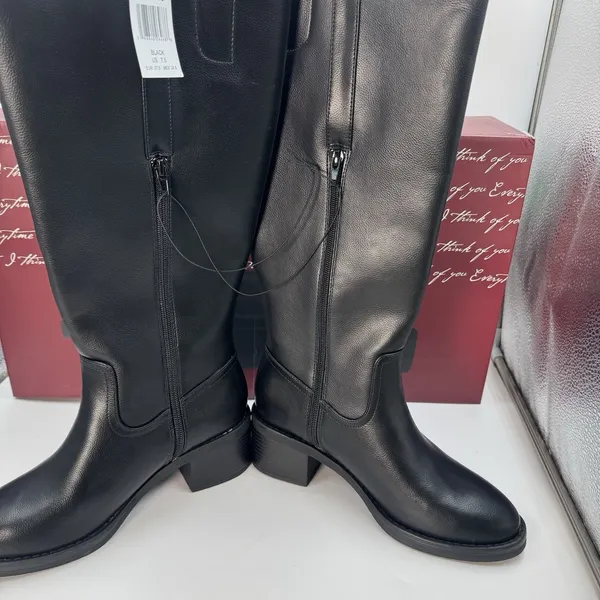 Kensie Naya B Women’s Black Knee High Boots Size 7.5 Side Zip Block Heel NWT - Image 5
