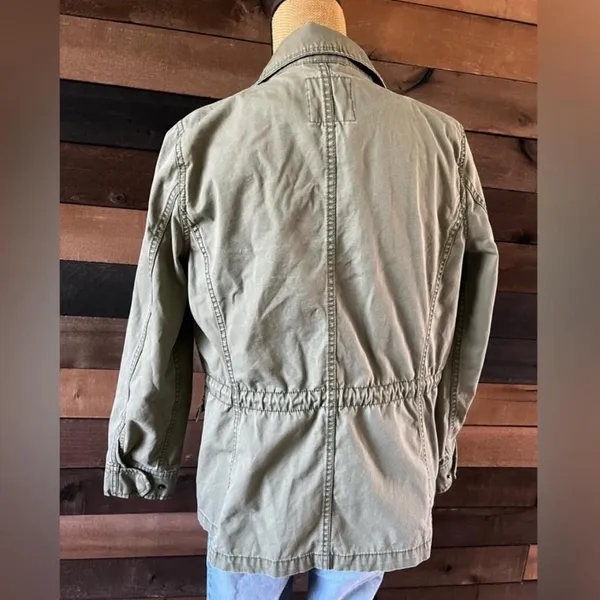 Olive Green Madewell Utility Jacket Zip-Up Multi Pockets - Image 7