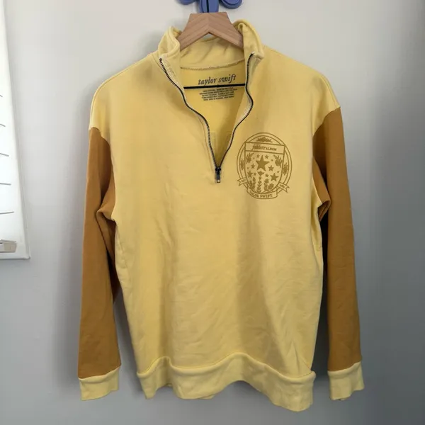 Taylor Swift Small Folklore Quarter‎ Zip Pullover Yellow - Image 2