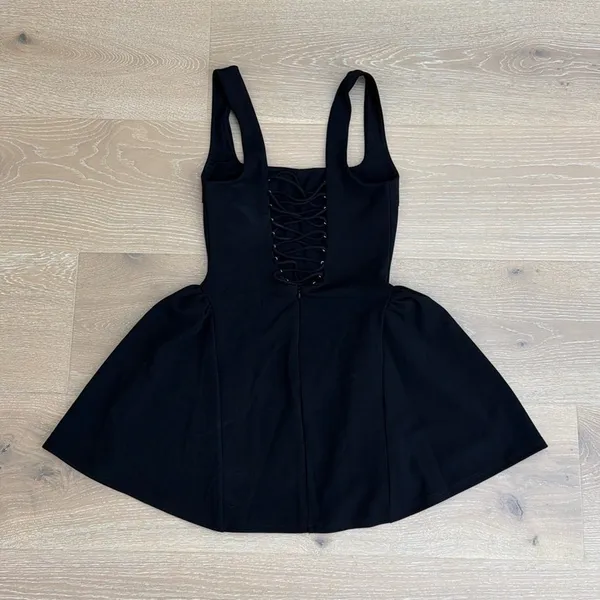 White Fox Mini Dress Sleeveless Moonlight Magic Size M Black - Image 3