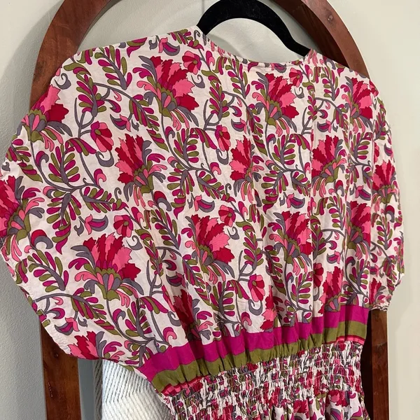 Moni & Co Floral Pink V-Neck Dress‎ Women’s Size L/XL - Image 11