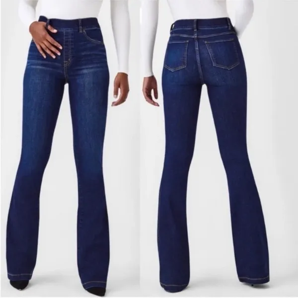 Spanx Midnight Shade Pull On Flare Jeans Sz.L - Image 3