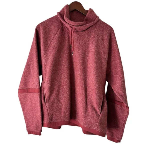 Nike Therma-FIT Pullover Hoodie‎ Women's Large Red Heathered Drawstring - Image 8