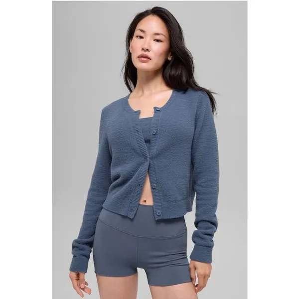 Alo‎ Yoga Snuggle Up Cropped Cardigan Bluestone Kendall Jenner NWT XXS - Image 2