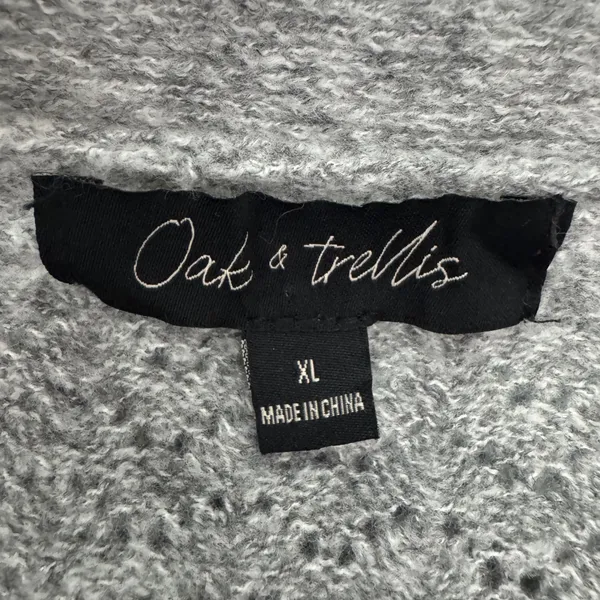 Oak‎ & Trellis Front Bow Tie Sweater XL Gray Coquette Balletcore Pointelle Soft - Image 9