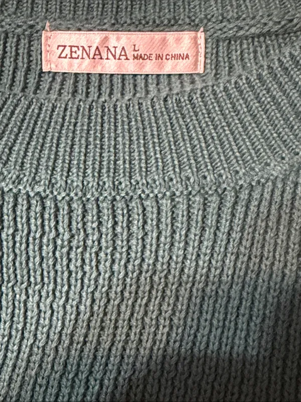 Zenana Outfitters Green Crewneck Sweater with Flag Motif - Image 7