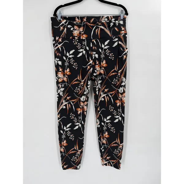 Columbia Weekend Adventure Leggings Women XL Black Floral 7/8 Gorpcore Botanical - Image 10