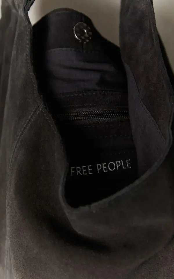 NWT Free People Bobbi Slouch Suede Tote In Black $98 MSRP 100% Leather No refunds returns or cancellations - Image 7