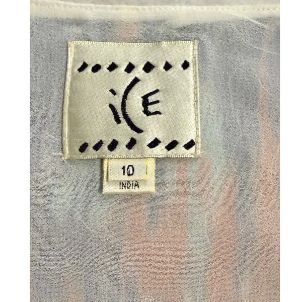 ICE Size 10 Sequin Shift Dress Multicolor Abstract Y2K Sleeveless Cocktail - Image 6