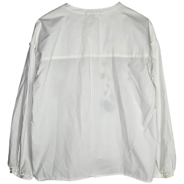 Sanctuary Danni White Embroidered Floral‎ Button Front Blouse Top Size M - Image 2