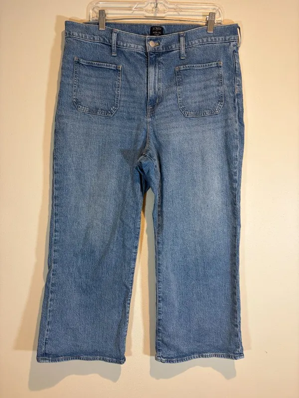 J Crew Wide-Leg Cropped Utility-Pocket Jean in All-Day Stretch - Image 2