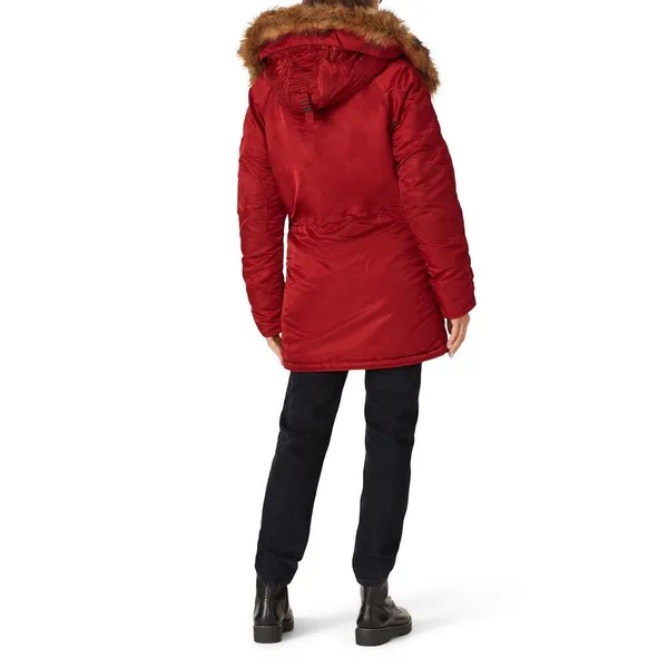 Alpha industries Sz Small Red Faux Fur Hood N-3B Waterproof Winter Parka jacket - Image 3