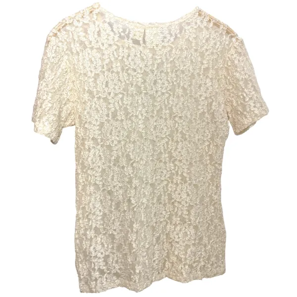 Vintage Victoria’s Secret Y2K Gold Label Ivory Soft Romantic Coquette Lace Top - Image 2
