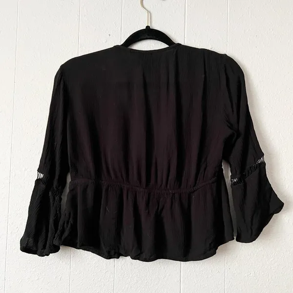 Ambiance Top Womens XS Flared Sleeve Cropped Witchy Goth Boho Dark Fairy Y2K - Image 8