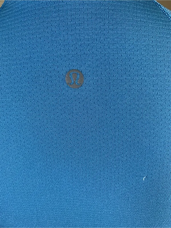 Lululemon 6 Blue Cropped Athletic Top Seamless Workout Yoga Running Shirt - Image 5