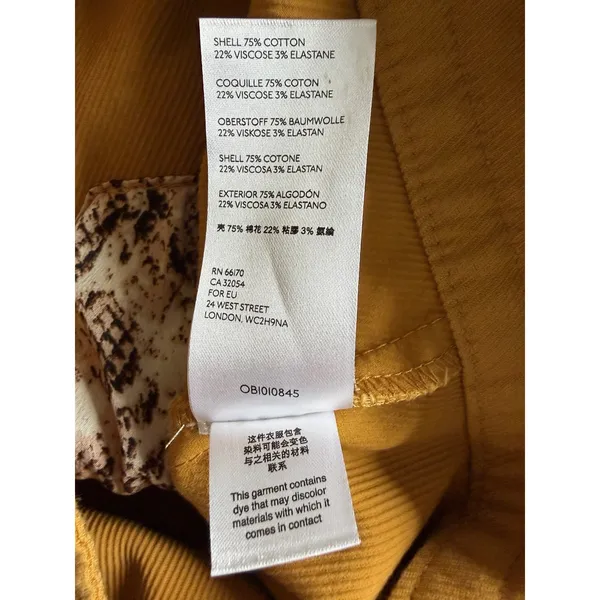 ANTHROPOLOGIE Nora‎ Flounce-Sleeved Trucker Jacket Golden Yellow Women's Size XS - Image 11