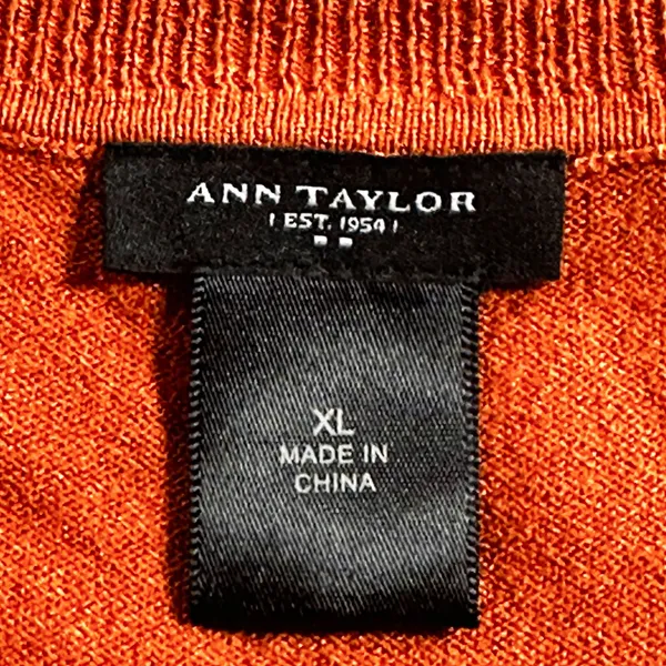 Ann Taylor XL Burnt Orange Short Sleeve Button Cardigan - Image 5