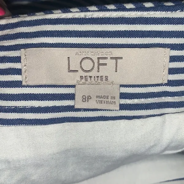 ‎LOFT cotton a-line striped skirt 8P - Image 4