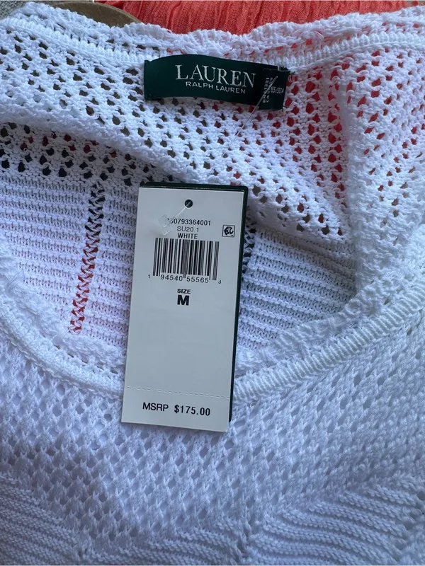 Ralph Lauren White Knit Sleeveless Midi Dress NWT - Image 2