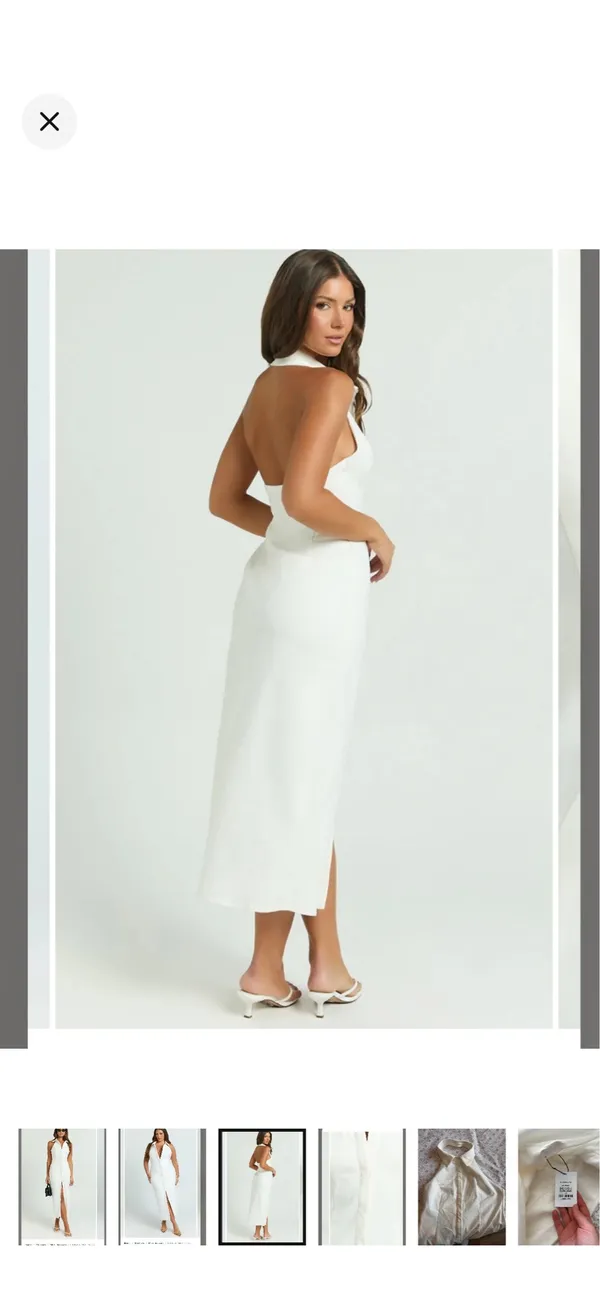 new Showpo White Collared White Dress - Image 2