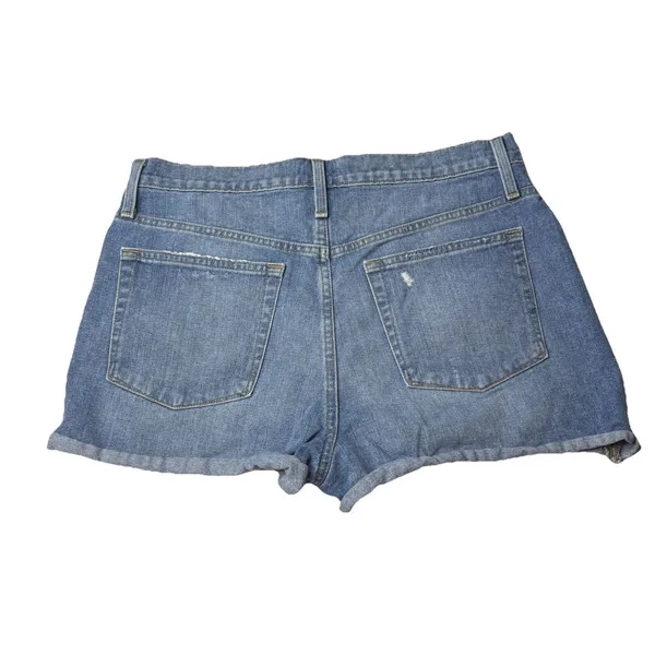 J. Crew Mid-rise Cuffed Medium Wash Denim Jean Shorts Size 31 Womens Zipper fly - Image 2