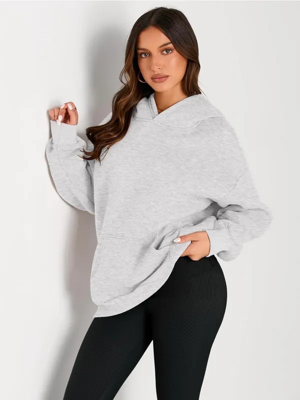 Oversized Grey Hoodie Gray - Image 2