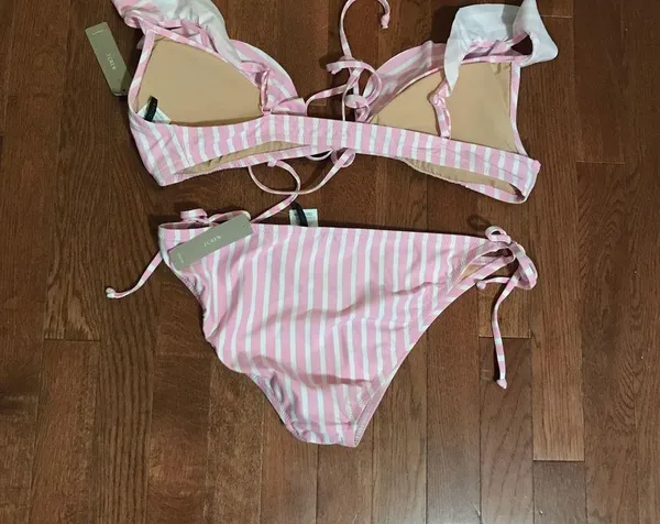 NWT J. Crew Ruffle Wrap Bikini SzL - Image 5