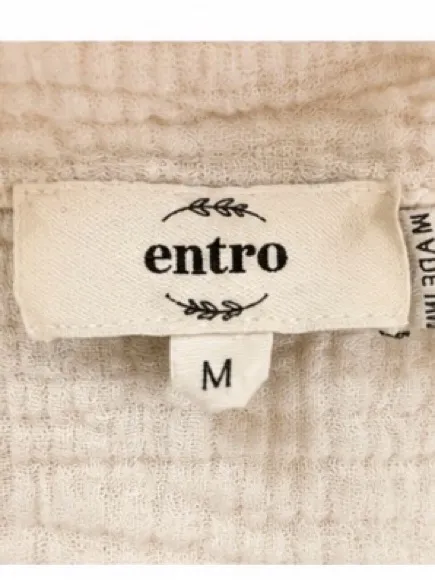 Entro Ivory Gauze Pocket Tunic Top Pockets – Size Medium - Image 4