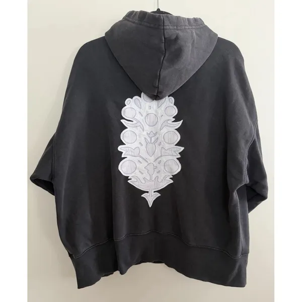 Free people Movement Sprint To The Finish Logo Hoodie Black/White Womens Size Sm - Image 2