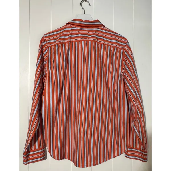 Lauren Ralph Lauren Womens Cotton Button-Up Shirt · Classic Fit · Orange - Image 3