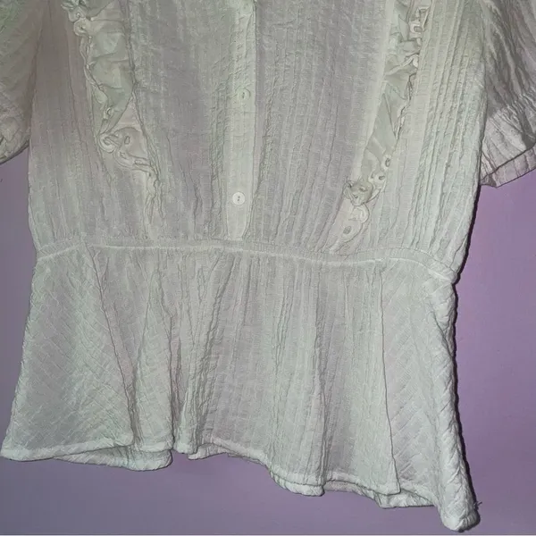 Alice Blue Size XL White Ruffle Blouse Top Coquette Cottagecore Soft Girl - Image 3