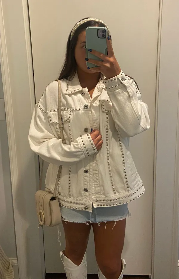 Denim Jacket White Size M - Image 2