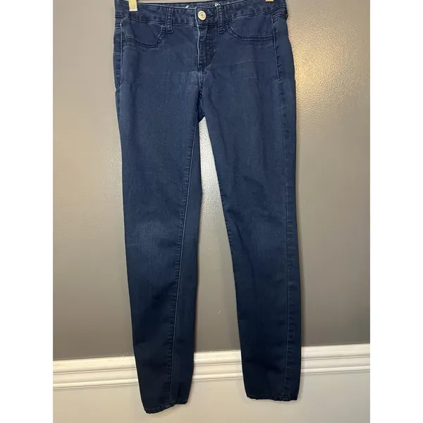 American Eagle Outfitters Jeans Womens 6 Blue Dark Wash Jegging Stretch Denim - Image 2