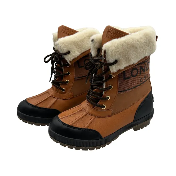 London Fog Collection Mely Winter Boots Women's 6 Duck‎ Brown Faux Fur - Image 2