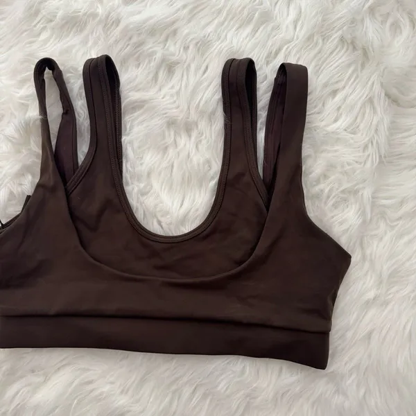 Nike Skims Matte Double Strap Scoop Bra Dark Sepia Size Small - Image 6