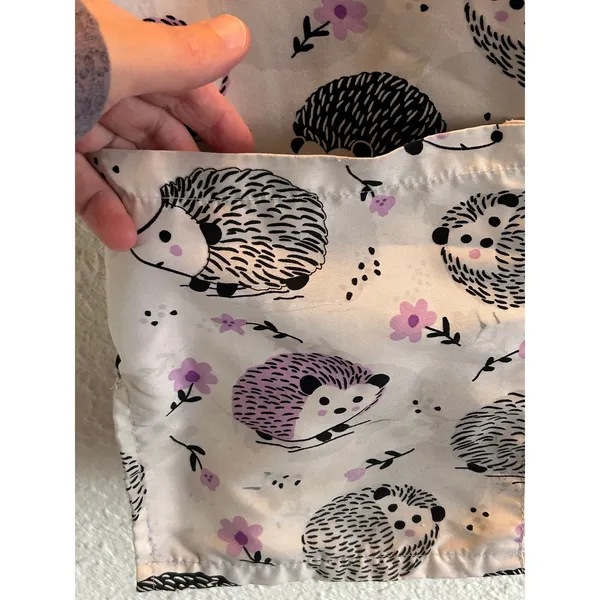 Purple floral hedgehog scrub top vintage L/XL hospital nurse medical - Image 4