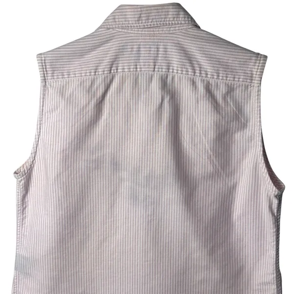 Ralph Lauren Sport 100% Cotton Flesh Pony Pink‎ White Stripe Tank Top Rodeo 6 - Image 8