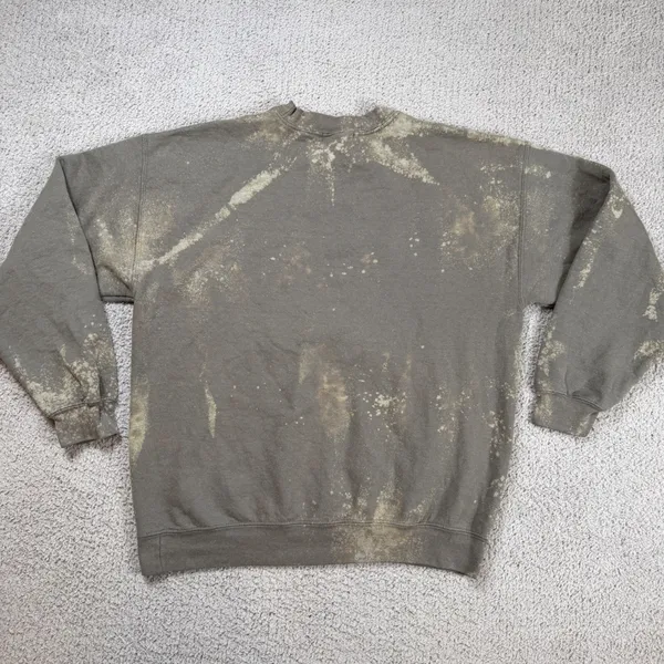 Missguided Michigan Crewneck Bleach Wash Distressed College Sweatshirt Oversized - Image 2