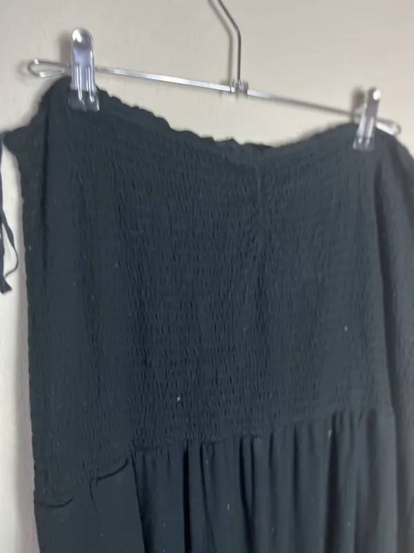 Aerie Black Smocked Wide Leg Jumpsuit - Image 3