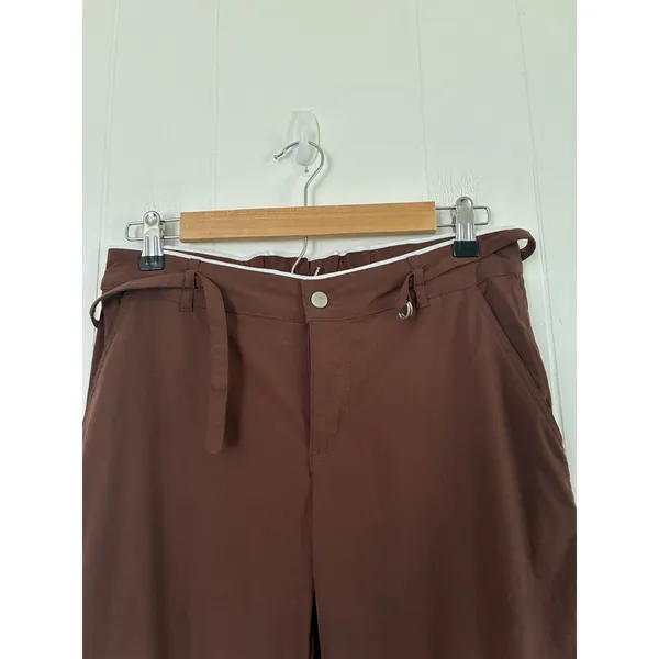 Lucy Womens XS Brown Wide Leg Cropped Pants Nylon Spandex Sporty Capri - Image 3