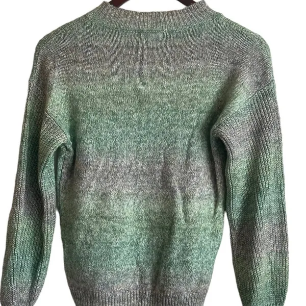 Abound Women Sweater XS Ombre Green Heather Knit Crewneck Minimalist‎ Cozycore - Image 3