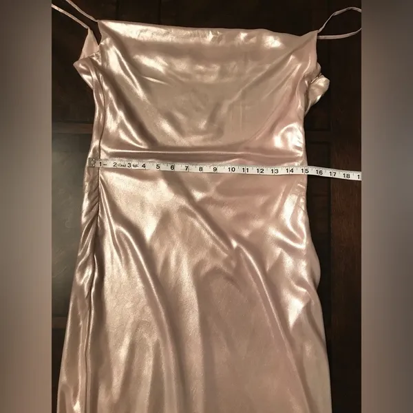 NWOT House of CB Champagne Silver Leia Backless Slip Dress Gown Sz M - Image 7