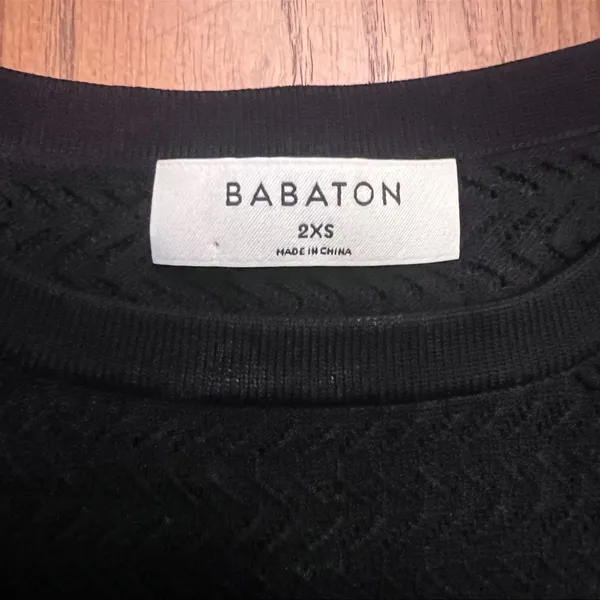 Babaton Aritzia Pointelle Stitch Stretch Sleeveless Tank Top‎ Black Size XXS - Image 7