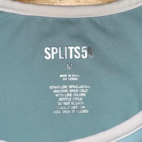 Splits59 Blue Green Sleeveless Racerback Fitness Workout Sports Bra Tank Top M - Image 3